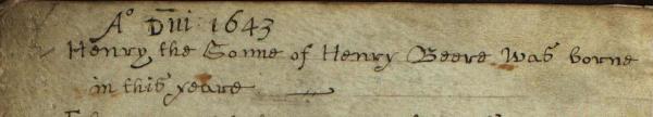 Henry 1643 baptism