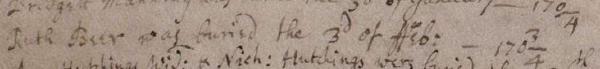 1703 Ruth BEER burial